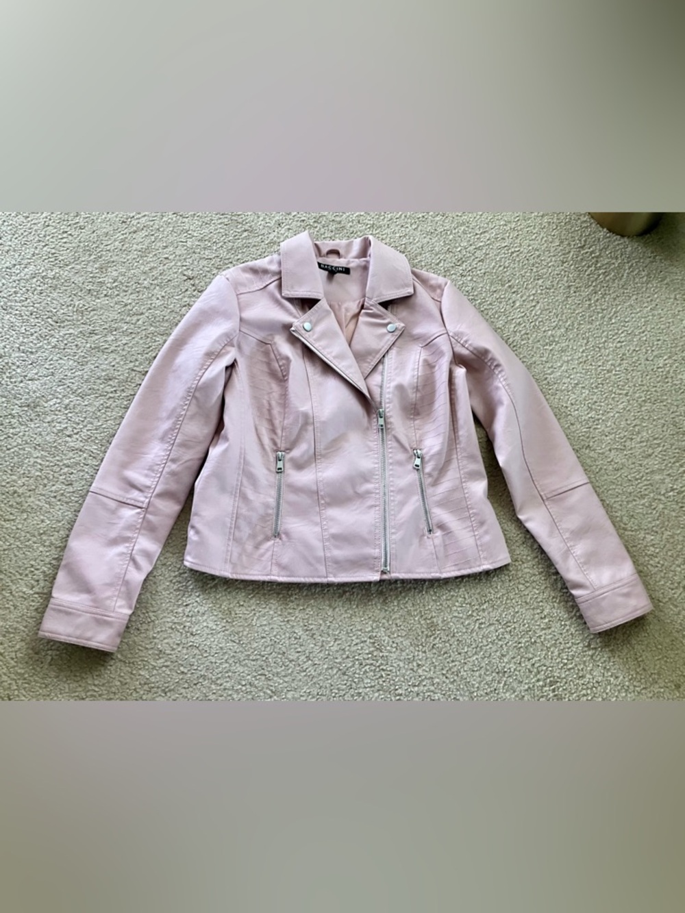 BACCINI 🎀 blush pink faux leather jacket